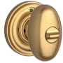 Baldwin Ellipse Privacy Door Knob with Round Rose Lifetime Satin Brass