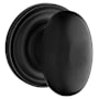 Baldwin Ellipse Privacy Door Knob with Round Rose Satin Black