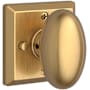 Baldwin Ellipse Privacy Door Knob with Square Rose Lifetime Satin Brass