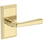 Baldwin Kingvale Privacy Door Lever Set with Chamfered 5" Rose from the Reserve Collection Non-Lacquered Brass