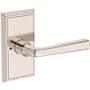 Baldwin Kingvale Privacy Door Lever Set with Chamfered 5" Rose from the Reserve Collection Lifetime Polished Nickel