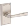 Baldwin Kingvale Privacy Door Lever Set with Chamfered 5" Rose from the Reserve Collection Satin Nickel