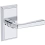 Baldwin Kingvale Privacy Door Lever Set with Chamfered 5" Rose from the Reserve Collection Polished Chrome