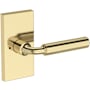 Baldwin La Conner Privacy Door Lever Set with Contemporary 5" Rose from the Reserve Collection Non-Lacquered Brass