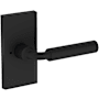 Baldwin La Conner Privacy Door Lever Set with Contemporary 5" Rose from the Reserve Collection Satin Black