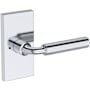 Baldwin La Conner Privacy Door Lever Set with Contemporary 5" Rose from the Reserve Collection Polished Chrome