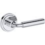 Baldwin La Conner Privacy Door Lever Set with Stepped Round Rose from the Reserve Collection Polished Chrome