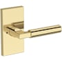 Baldwin Lake Forest Privacy Door Lever Set with Contemporary 5" Rose from the Reserve Collection Non-Lacquered Brass
