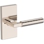Baldwin Lake Forest Privacy Door Lever Set with Contemporary 5" Rose from the Reserve Collection Lifetime Polished Nickel