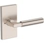 Baldwin Lake Forest Privacy Door Lever Set with Contemporary 5" Rose from the Reserve Collection Satin Nickel