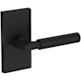 Baldwin Lake Forest Privacy Door Lever Set with Contemporary 5" Rose from the Reserve Collection Satin Black
