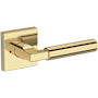 Baldwin Lake Forest Privacy Door Lever Set with Contemporary Square Rose from the Reserve Collection Non-Lacquered Brass