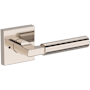Baldwin Lake Forest Privacy Door Lever Set with Contemporary Square Rose from the Reserve Collection Lifetime Polished Nickel