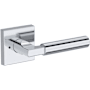 Baldwin Lake Forest Privacy Door Lever Set with Contemporary Square Rose from the Reserve Collection Polished Chrome