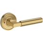 Baldwin Lake Forest Privacy Door Lever Set with Recessed Round Rose from the Reserve Collection Lifetime Satin Brass