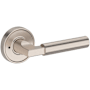 Baldwin Lake Forest Privacy Door Lever Set with Recessed Round Rose from the Reserve Collection Satin Nickel