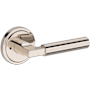 Baldwin Lake Forest Privacy Door Lever Set with Stepped Round Rose from the Reserve Collection Lifetime Polished Nickel