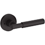 Baldwin Riddling Privacy Door Lever Set with Contemporary Round Rose from the Reserve Collection Venetian Bronze