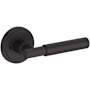 Baldwin Riddling Privacy Door Lever Set with Stepped Round Rose from the Reserve Collection Venetian Bronze