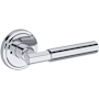 Baldwin Riddling Privacy Door Lever Set with Stepped Round Rose from the Reserve Collection Polished Chrome