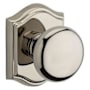 Baldwin Round Privacy Door Knob with Arch Rose Lifetime Polished Nickel
