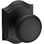 Baldwin Round Privacy Door Knob with Arch Rose Satin Black