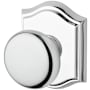 Baldwin Round Privacy Door Knob with Arch Rose Polished Chrome
