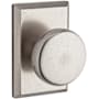 Baldwin Rustic Privacy Knobset with Rustic Square Rose White Bronze