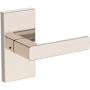 Baldwin Sharpewood Privacy Door Lever Set with Contemporary 5" Rose from the Reserve Collection Lifetime Polished Nickel