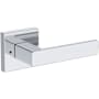 Baldwin Sharpewood Privacy Door Lever Set with Contemporary Square Rose from the Reserve Collection Polished Chrome