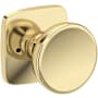 Baldwin Solvang Privacy Door Knob Set with Soft Square Rose from the Reserve Collection Non-Lacquered Brass