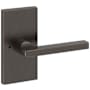 Baldwin Square Privacy Door Lever Set with 5 Inch Rectangle Rose from the Reserve Collection Venetian Bronze