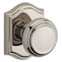 Baldwin Traditional Privacy Door Knob with Arch Rose Lifetime Polished Nickel