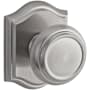 Baldwin Traditional Privacy Door Knob with Arch Rose Satin Nickel