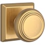 Baldwin Traditional Privacy Door Knob with Square Rose Lifetime Satin Brass