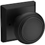Baldwin Traditional Privacy Door Knob with Square Rose Satin Black