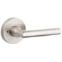 Baldwin Tube Privacy Leverset with Contemporary Round Rose Satin Nickel