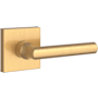 Baldwin Tube Privacy Leverset with Contemporary Square Rose Lifetime Satin Brass