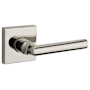 Baldwin Tube Privacy Leverset with Contemporary Square Rose Lifetime Polished Nickel