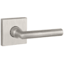 Baldwin Tube Privacy Leverset with Contemporary Square Rose Satin Nickel