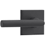 Baldwin Tube Privacy Leverset with Contemporary Square Rose Satin Black