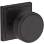 Baldwin Vashon Privacy Door Knob Set with Stepped Square Rose from the Reserve Collection Venetian Bronze