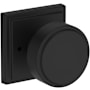 Baldwin Vashon Privacy Door Knob Set with Stepped Square Rose from the Reserve Collection Satin Black