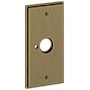 Baldwin R053 Rectangular Privacy Rosette Only from the Estate Collection - Pair Satin Brass and Black