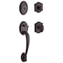 Baldwin Columbus SmartKey Single Cylinder Keyed Entry Handleset with Traditional Arch Rose and Ellipse Knob on Interior Venetian Bronze