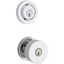 Baldwin Contemporary Single Cylinder Keyed Entry Door Knob Set and Deadbolt Combo from the Reserve Collection Polished Chrome