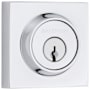 Baldwin Contemporary Square SmartKey Single Cylinder Keyed Entry Deadbolt Polished Chrome