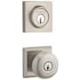 Baldwin Round Single Cylinder Keyed Entry Door Knob Set and Deadbolt Combo from the Reserve Collection Satin Nickel