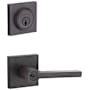 Baldwin Square Single Cylinder Keyed Entry Door Lever Set and Deadbolt Combo from the Reserve Collection Venetian Bronze