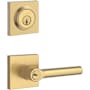 Baldwin Tube Single Cylinder Keyed Entry Door Lever Set and Deadbolt Combo from the Reserve Collection Lifetime Satin Brass